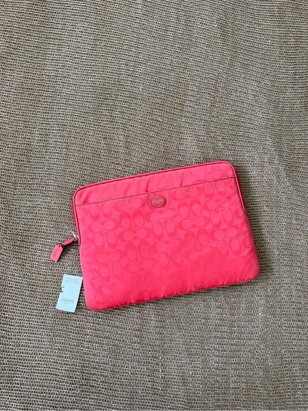 Coach Hot Pink Signature Laptop Sleeve